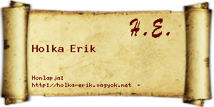 Holka Erik névjegykártya